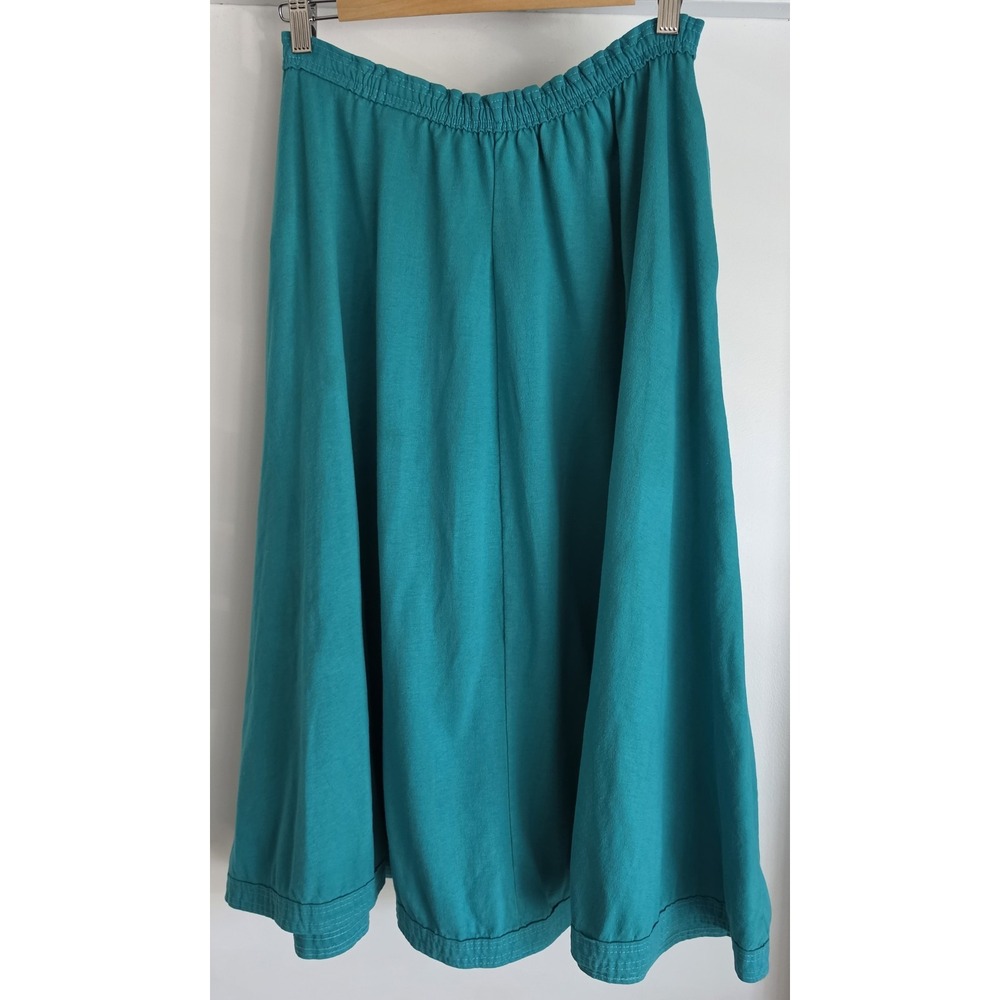 Vintage SUNBELT Sportswear Womens Midi Skirt One Size Teal Retro USA Made